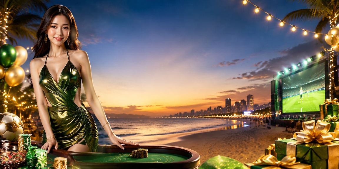 Khu vực casino betting bên bờ biển Đà Nẵng về đêm với ánh đèn rực rỡ