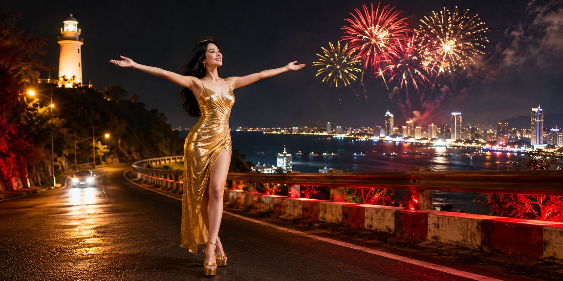 Không khí lễ hội VIP bonus tại Vũng Tàu với ánh đèn rực rỡ và không gian sang trọng